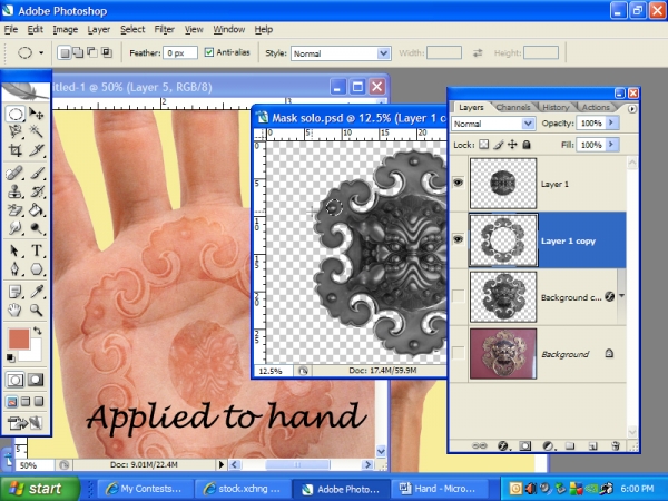 Creation of Indian hand tatoo: Step 6
